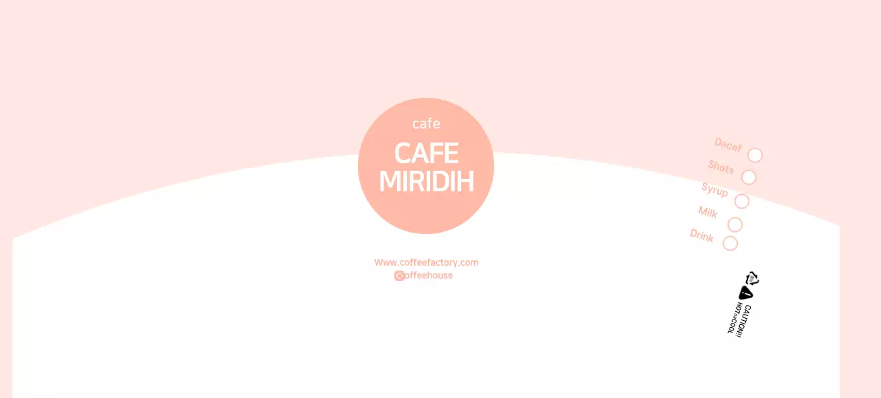 Simple pink cafe paper cups