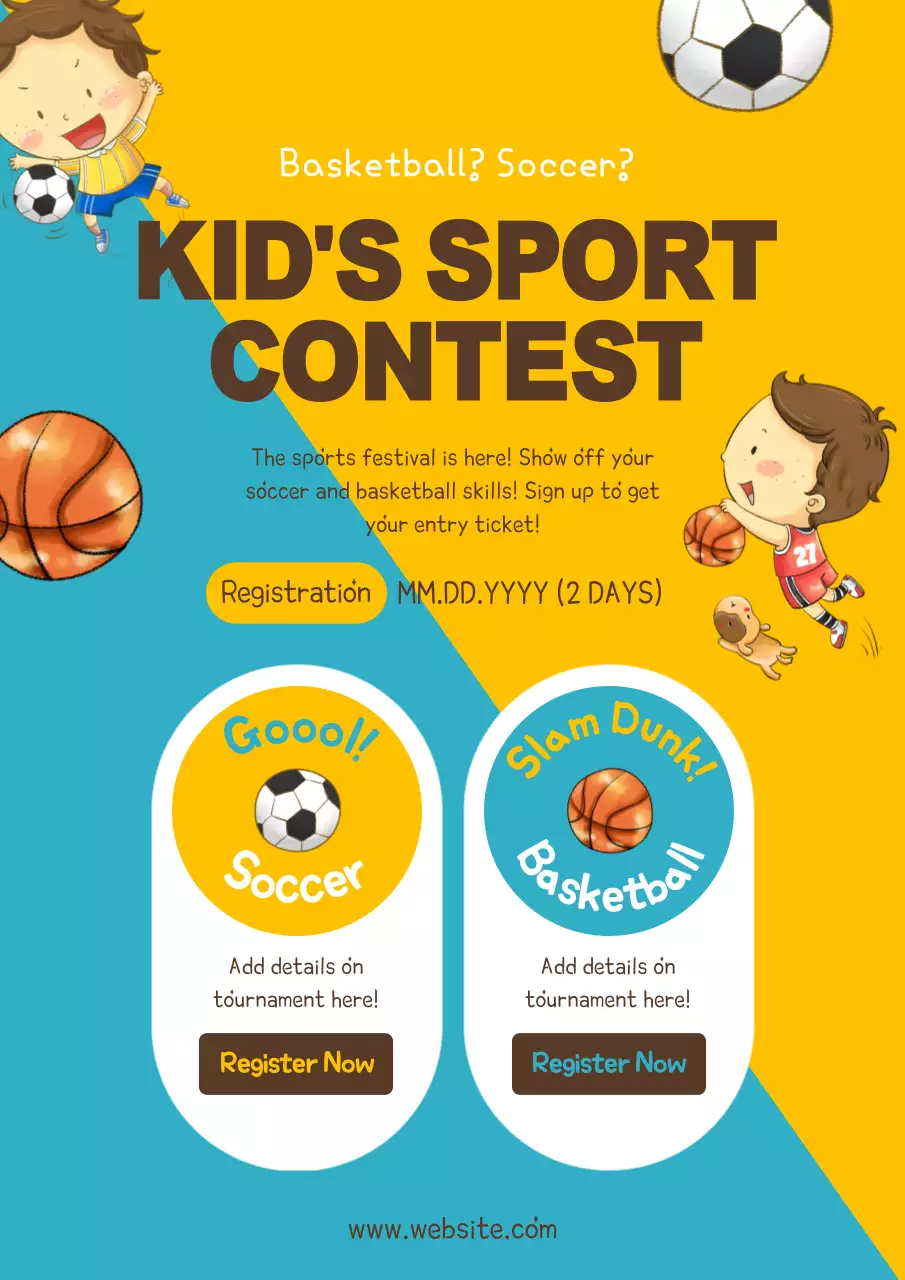 Yellow Playful Sports Event Poster