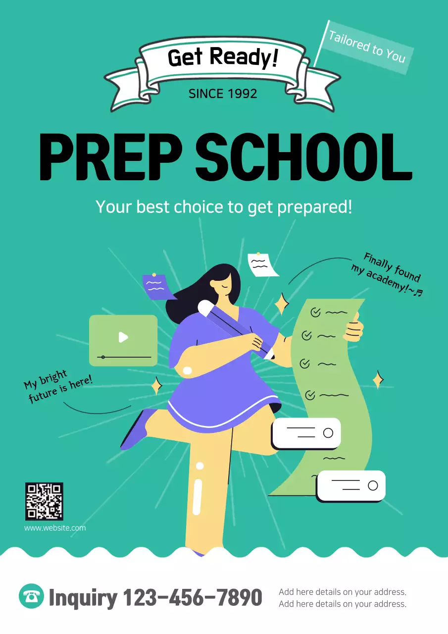 Green Modern Education Promotion Poster