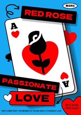 Blue Retro Love Advertisement Poster