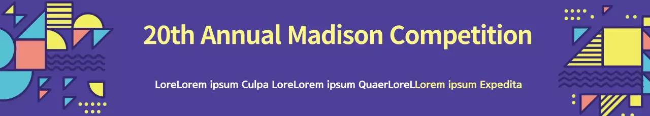 Banner de anúncio de competição retrô roxo