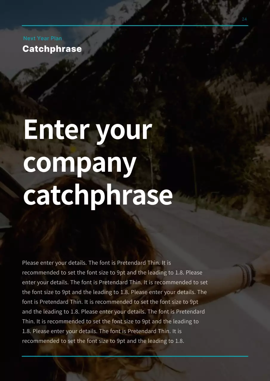 Simple concept business plan in light blue and black