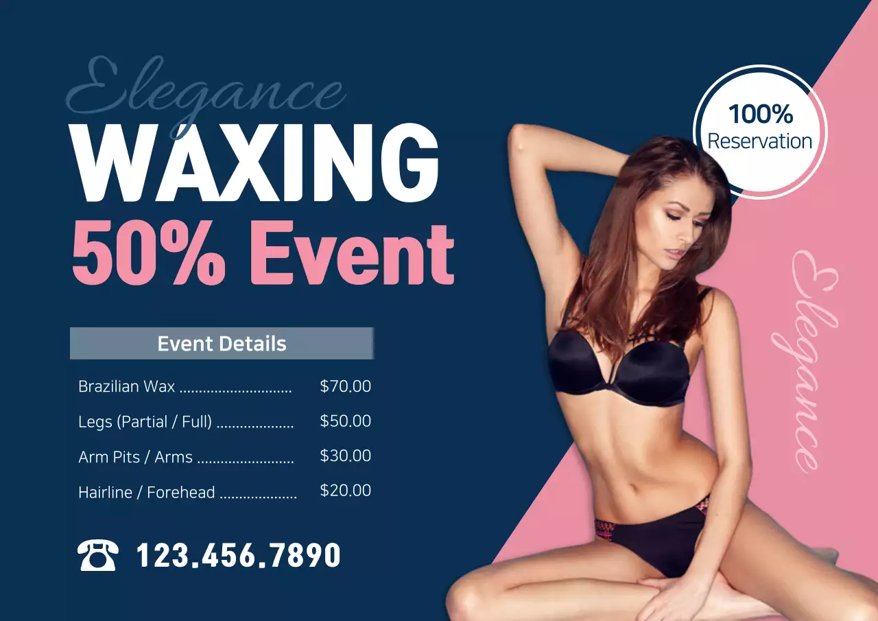 Navy Modern Waxing Promotion Poster
