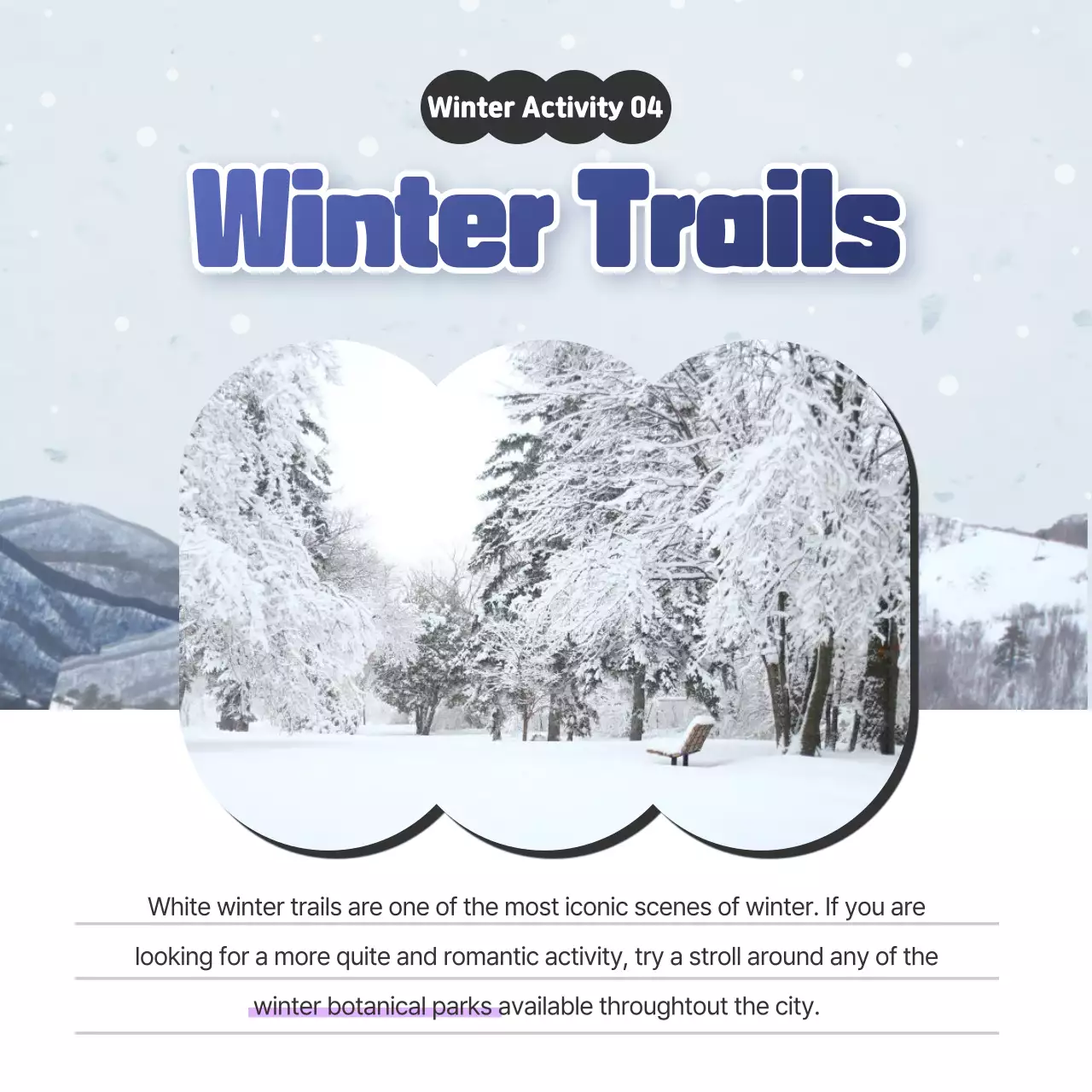 Introducing sky blue and purple winter destinations