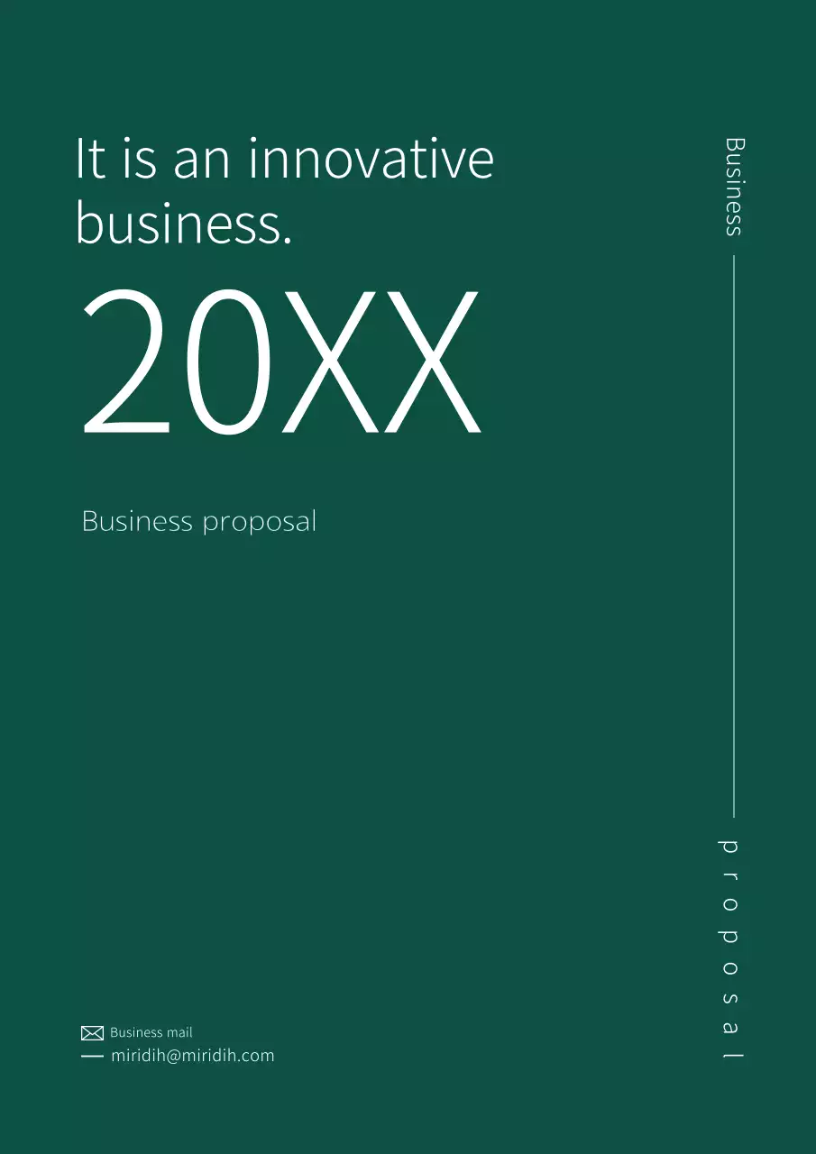 A simple, green, typographic business proposal