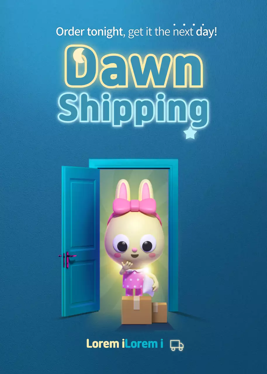 Cartaz de promoção de remessa moderna azul