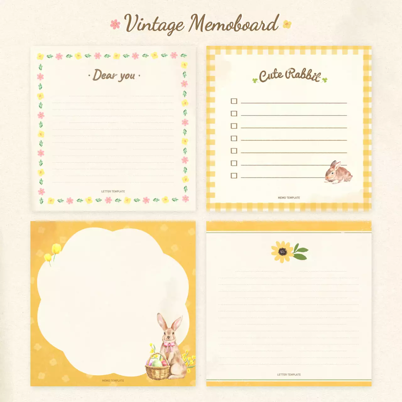 Layout bundle pack with yellow vintage notepad concept