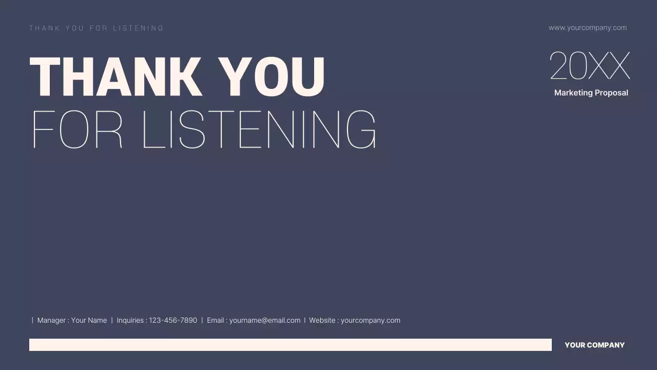 남색과 베이지색의 심플한 비즈니스 제안서