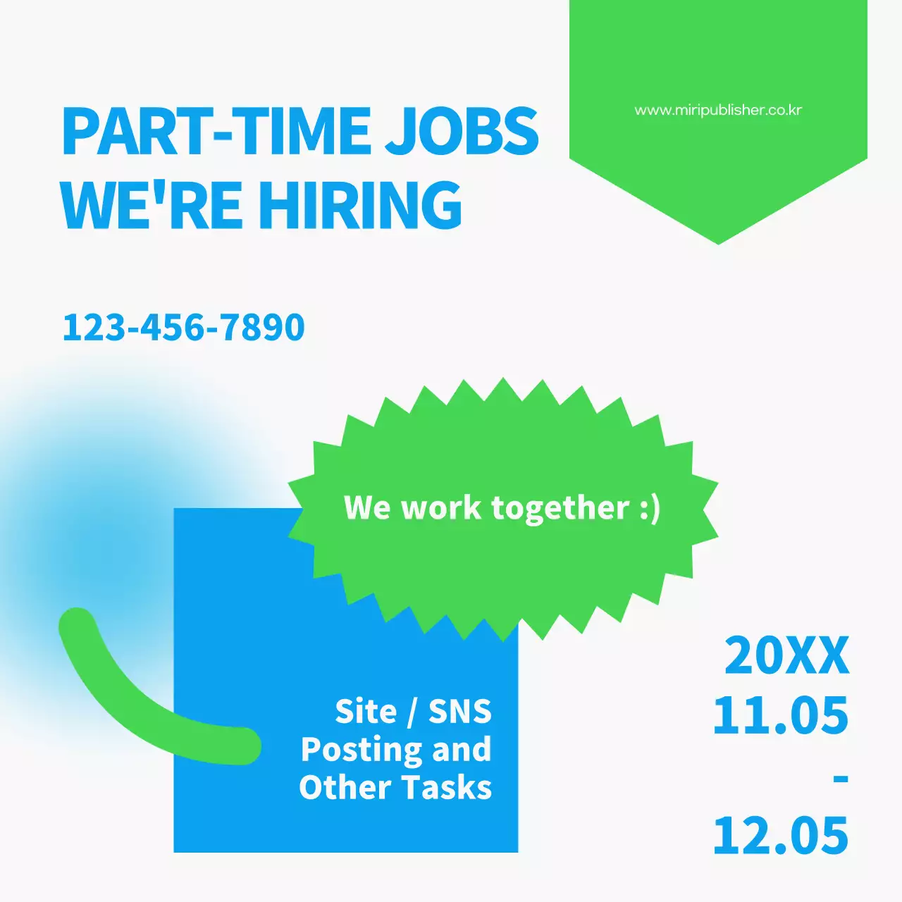 Blue Modern Jobs Recruitment Social Media Post