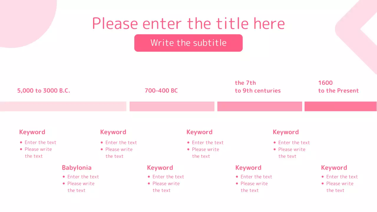 Presentation of pink clean geometric shapes