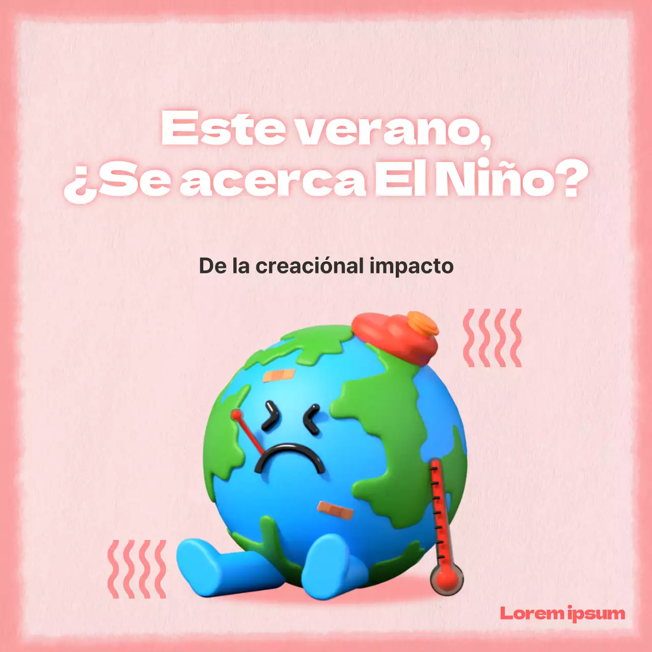 Observaciones climáticas en rosa y rojo