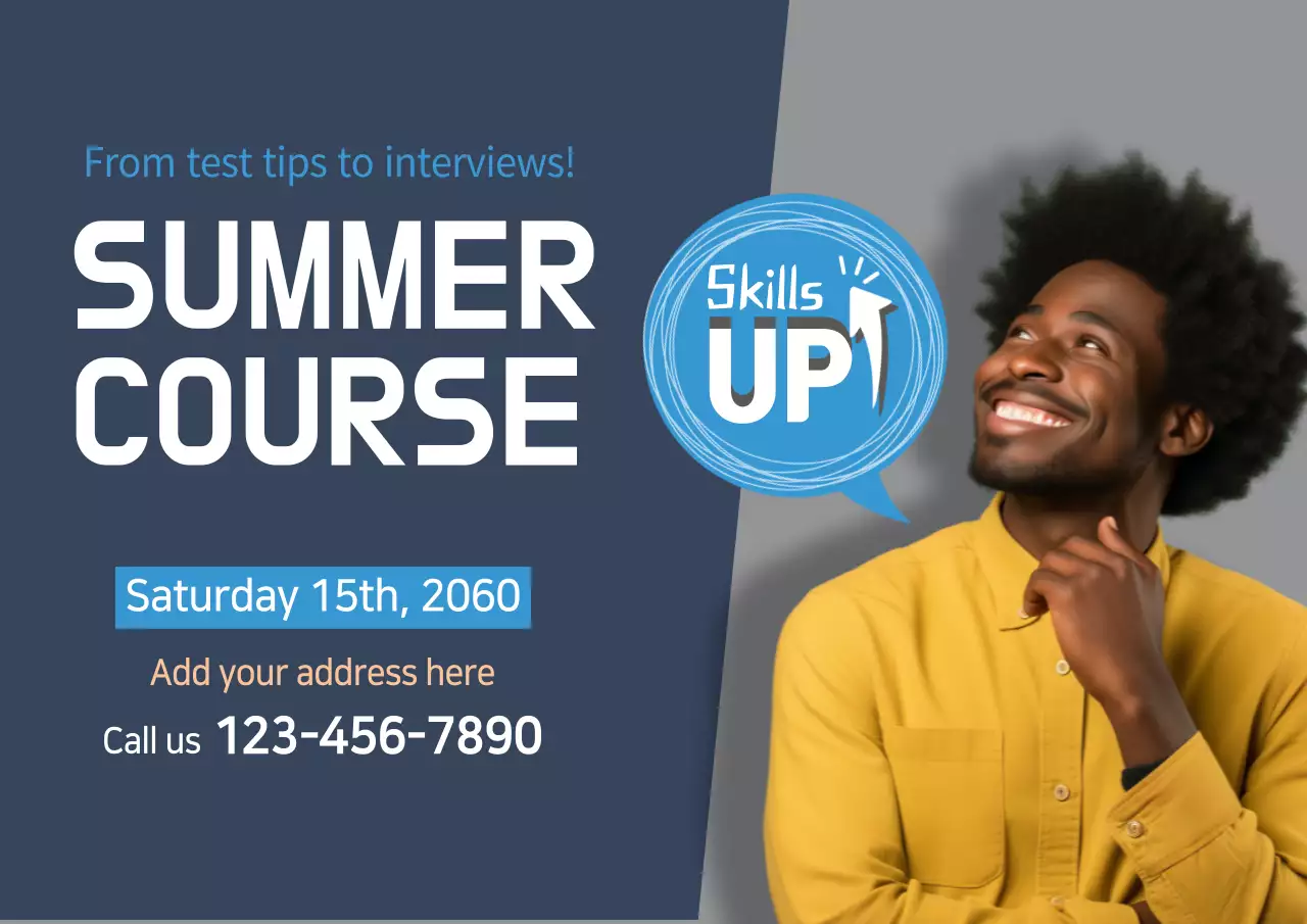 Blue Modern Course Announcement Poster