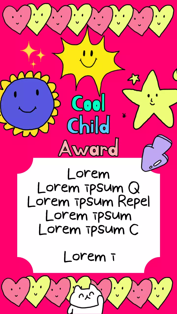 Desain daftar dengan latar belakang merah muda dan bunga serta hati