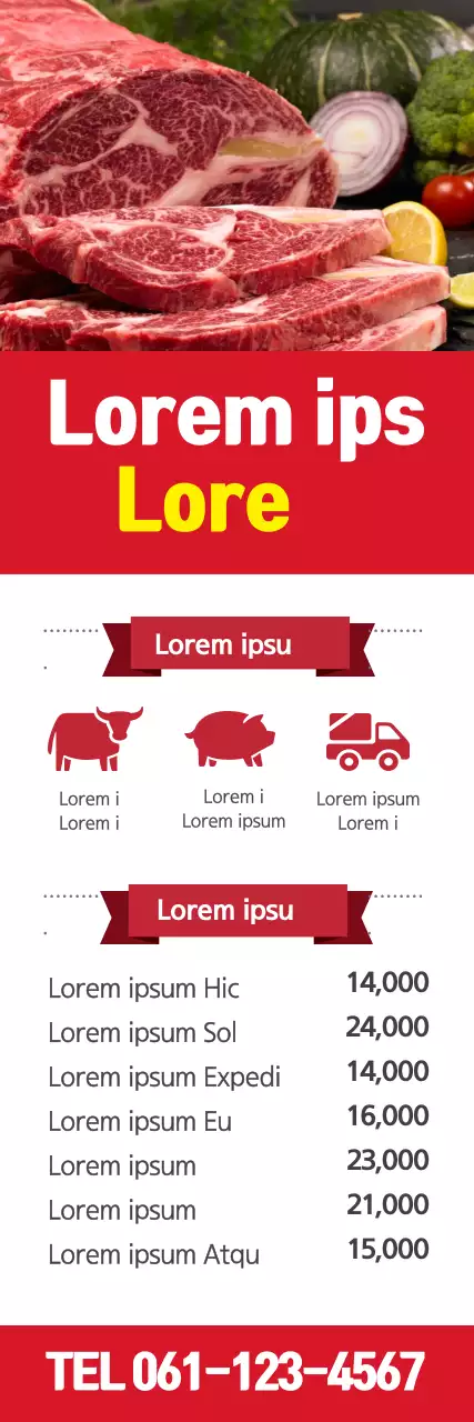 Banner de promoção de carne vermelha moderna