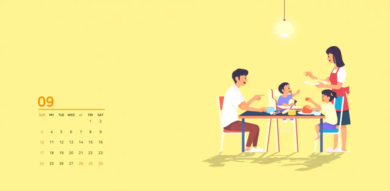 Multicolored family illustration concept