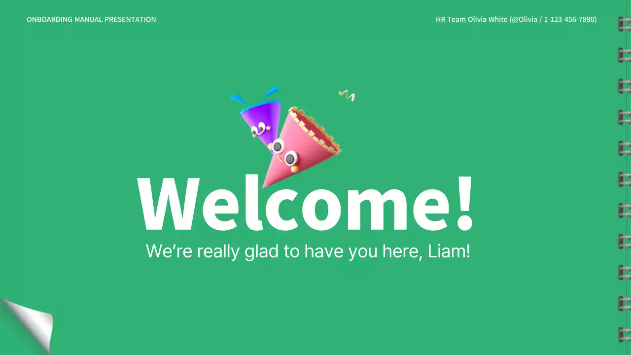 초록색과 흰색의 신입사원 메뉴얼 프레젠테이션