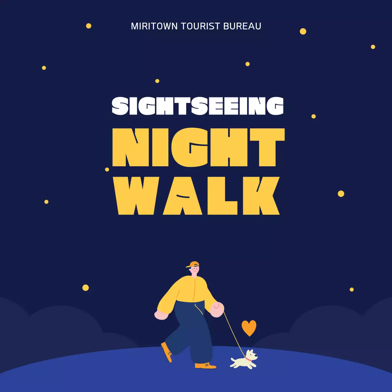 Introducing the Navy and Yellow Night Stroll attraction