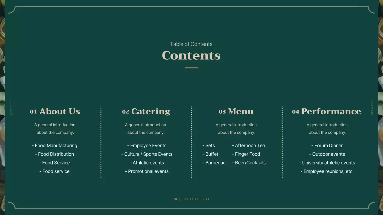 Green Elegant Catering Promotion Presentation