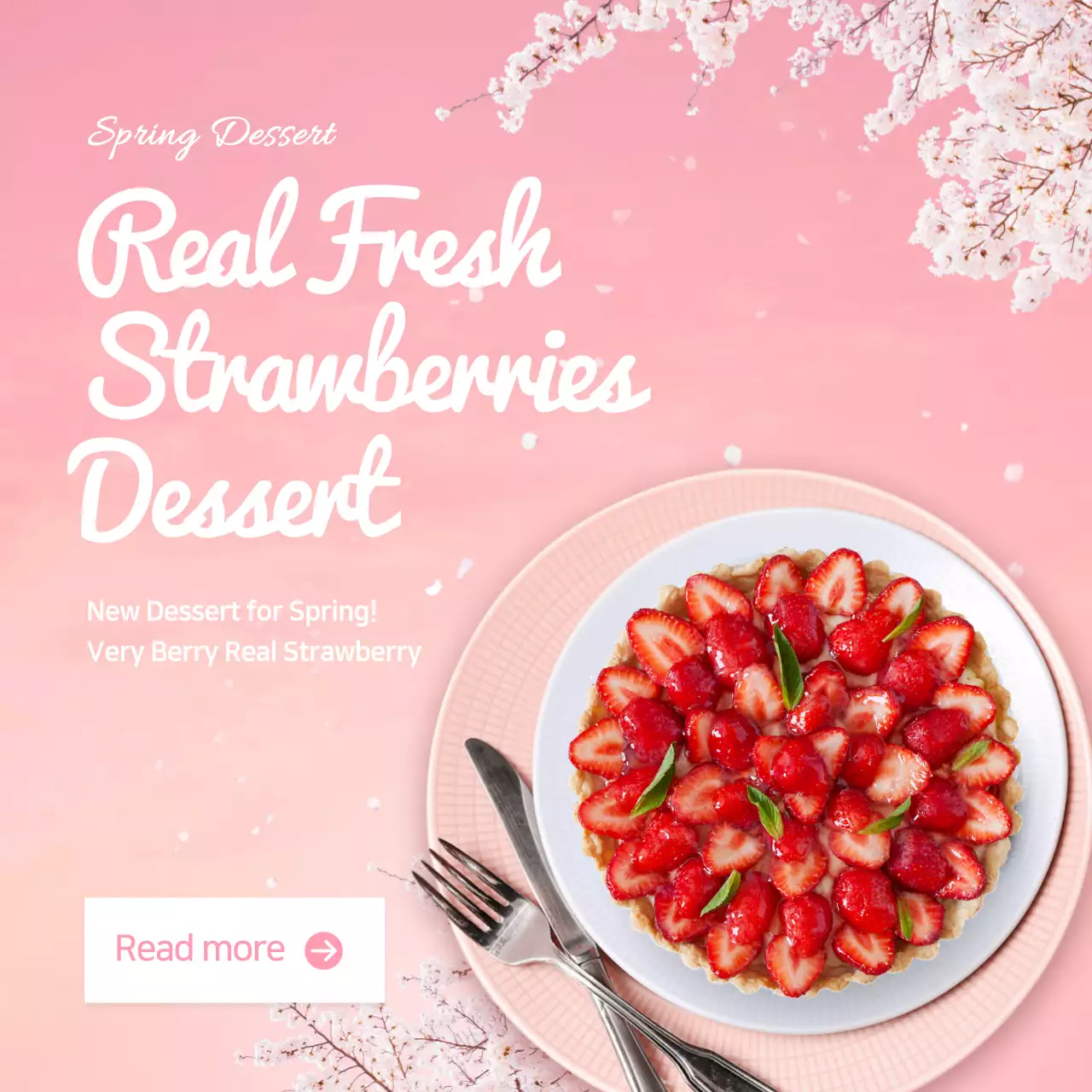 Pink Aesthetic Dessert Promotion Social Media Post