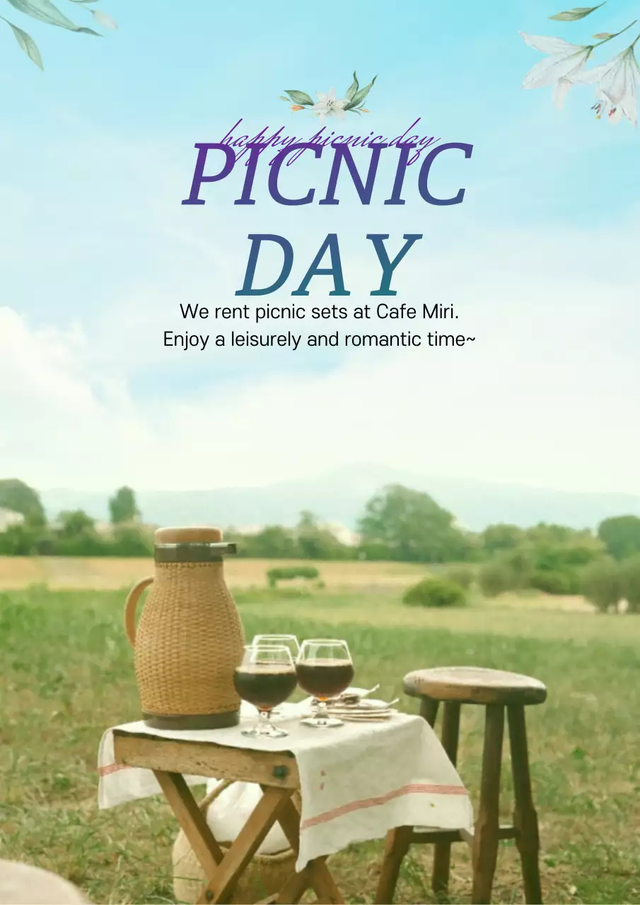 Green Rustic Picnic Promotion Poster