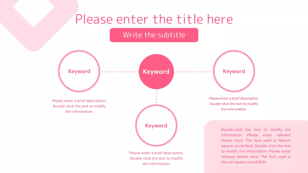 Presentation of pink clean geometric shapes