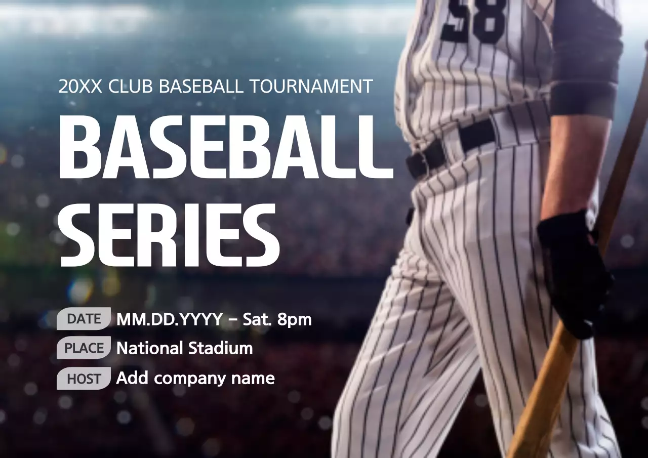 Grey Classic Baseball Event Poster