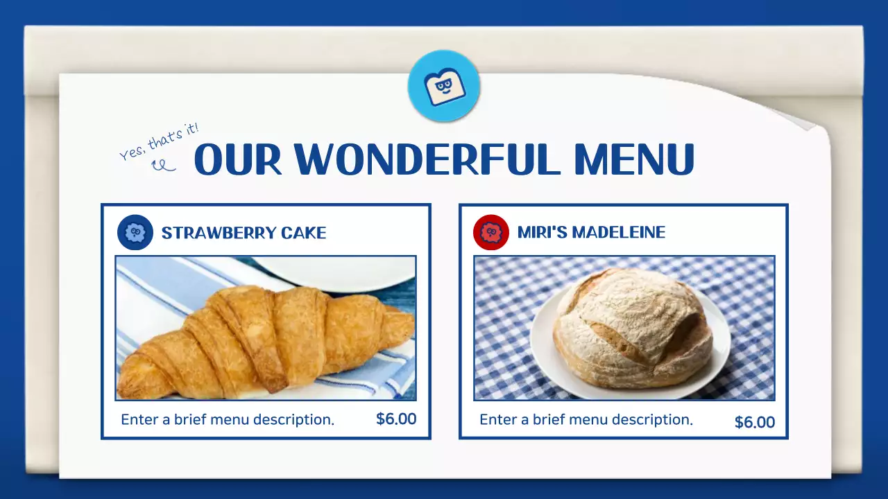 Blue Modern Bakery Portfolio Presentation