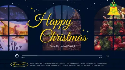 Playlist thumbnail with a deep navy blue holiday feel