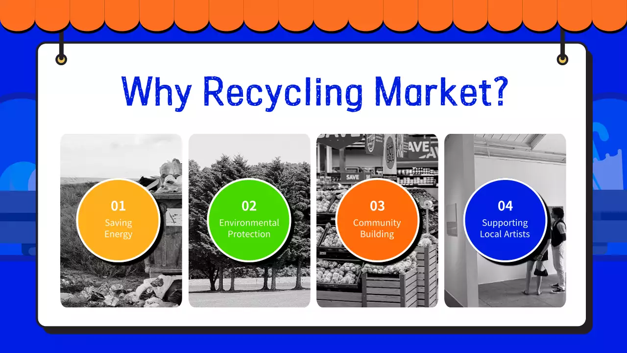 비비드 컬러의 환경을 위한 재활용 플리마켓