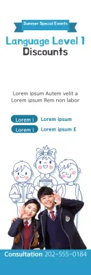 Banner de promoção de linguagem simples azul