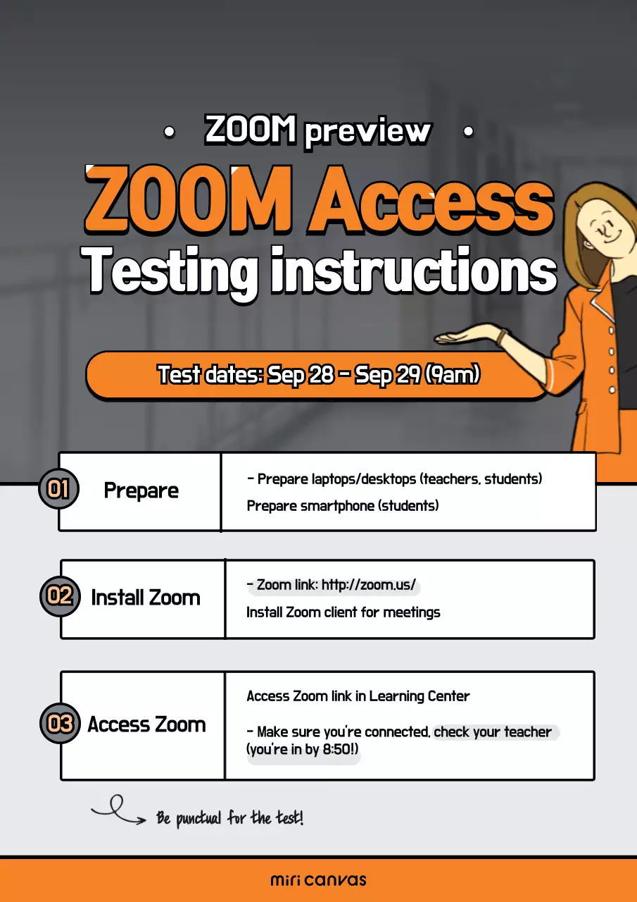 Orange Modern Testing Guide Poster