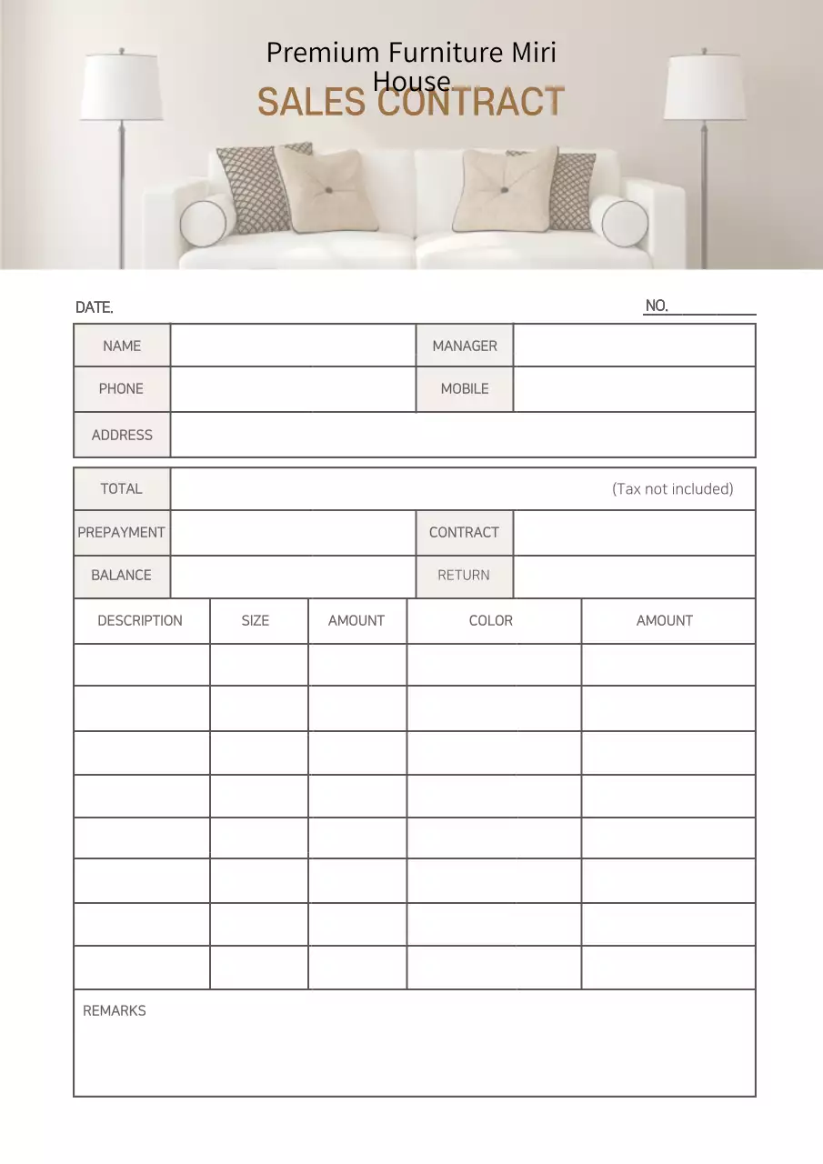 Beige Modern Furniture Contract