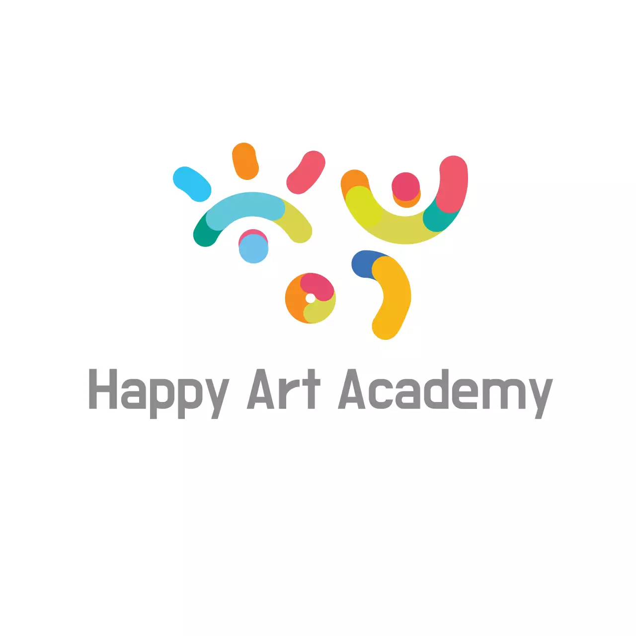 Logotipo de convite colorido da Academia de Arte Moderna