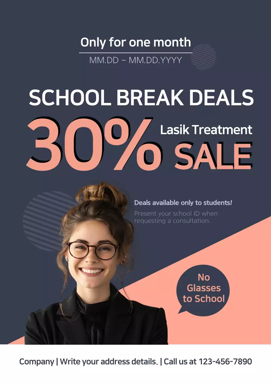 Navy Modern Lasik Promotion Poster