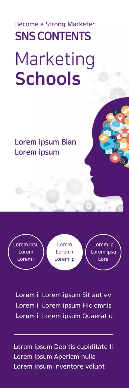 Banner de promoção de marketing moderno roxo