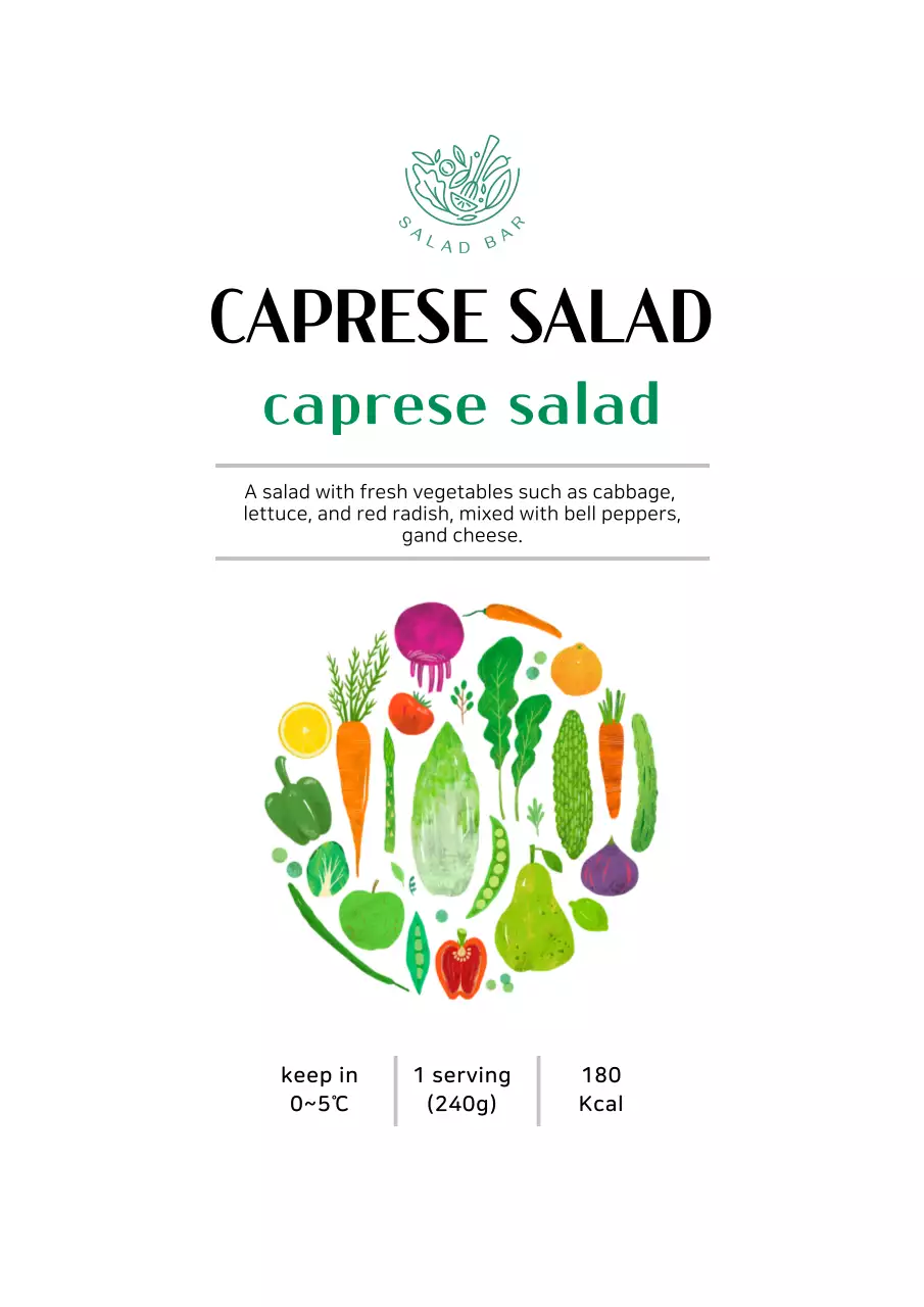 White Minimal Salad Menu Poster