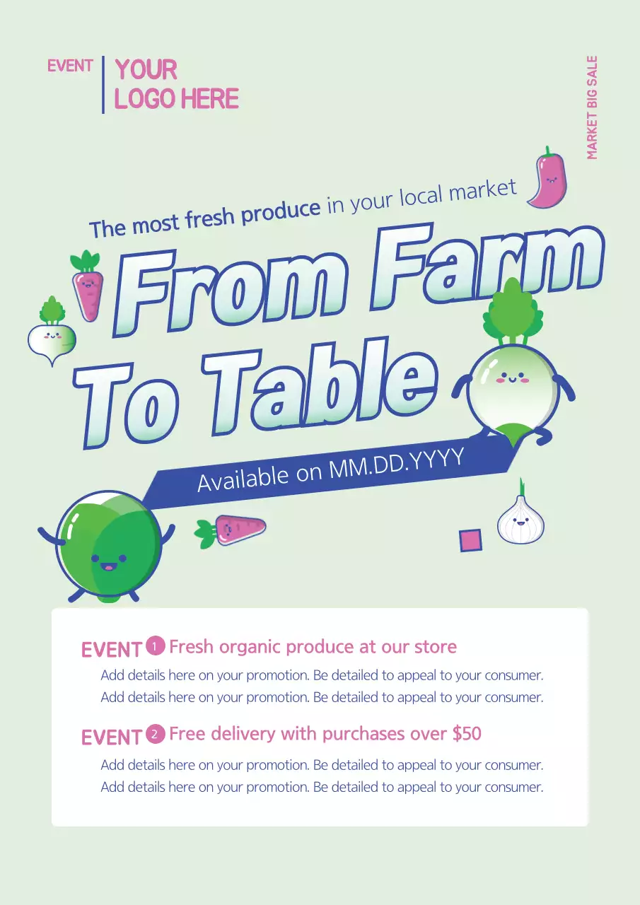 Green Trendy Produce Promotion Poster