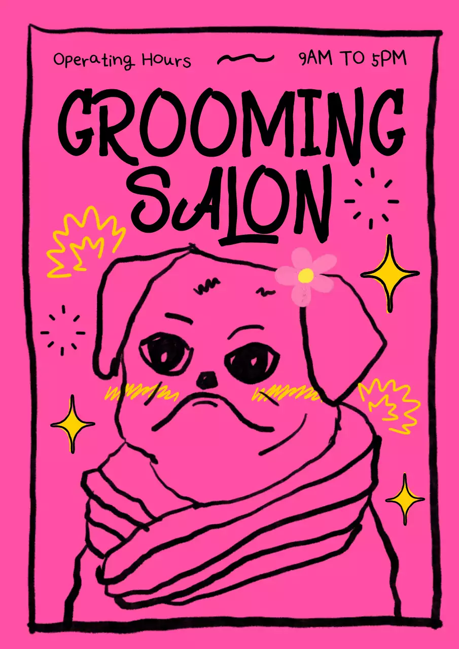 핑크 트렌디 그루밍 광고 포스터