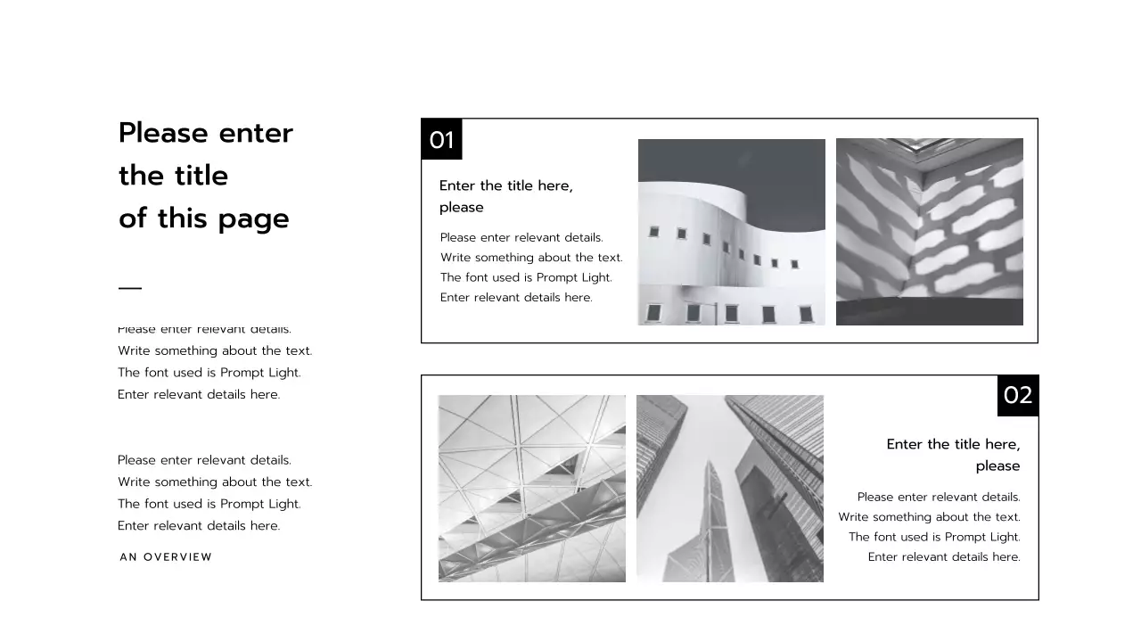 Black and White Presentation