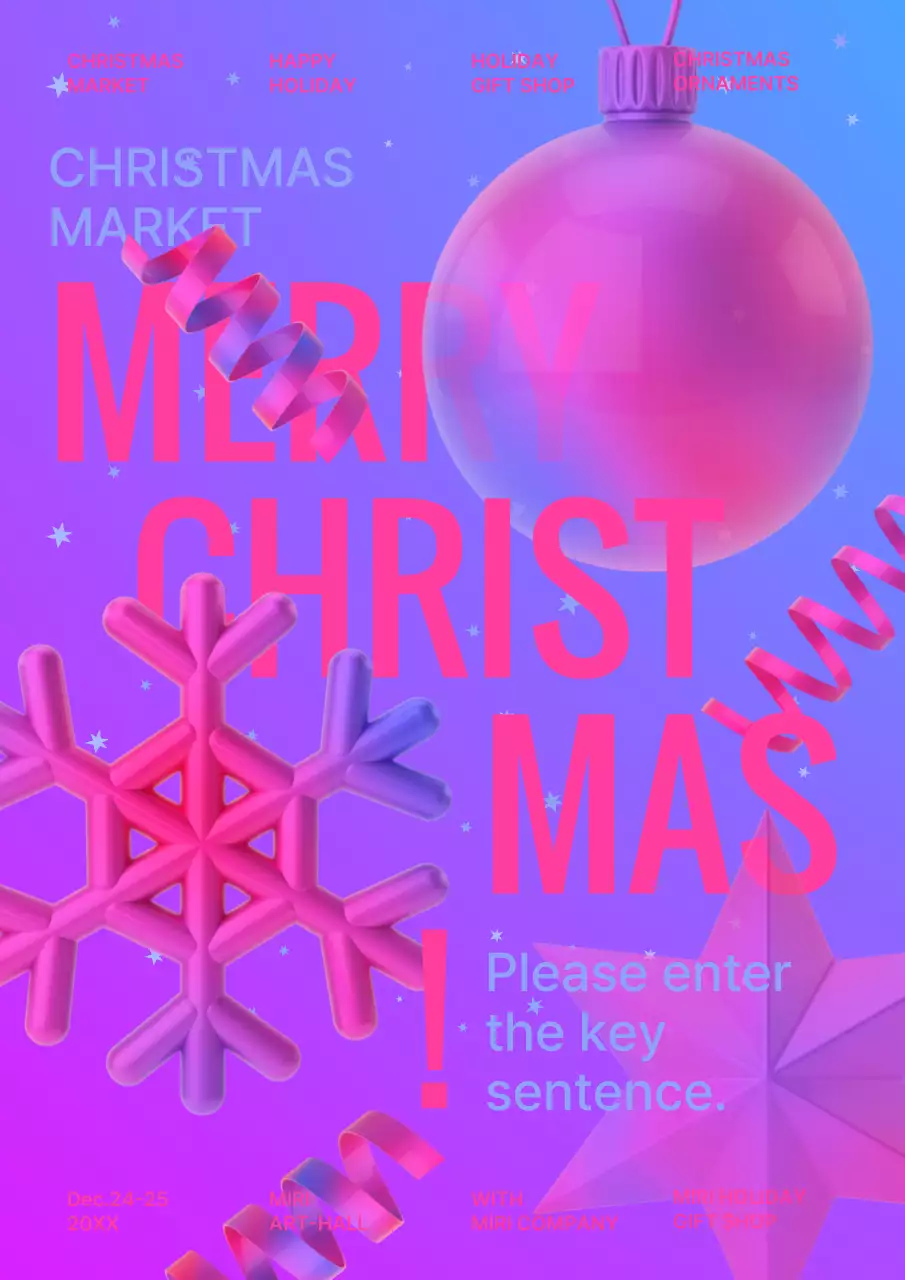 Pink Trendy Christmas Announcement Poster