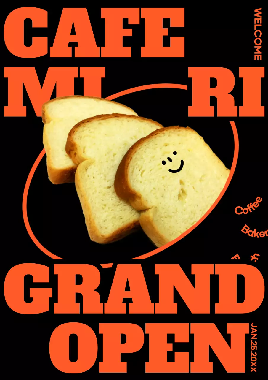 Orange Retro Bakery Promotion Poster