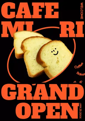 Orange Retro Bakery Promotion Poster