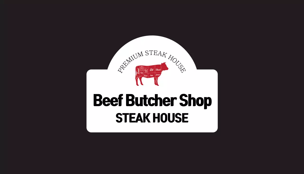 black red illustration restaurant butcher shop