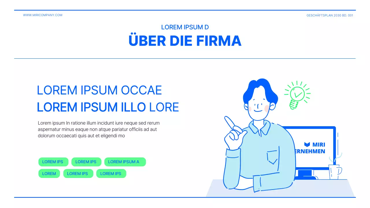 Businessplan-Präsentation in Lindgrün