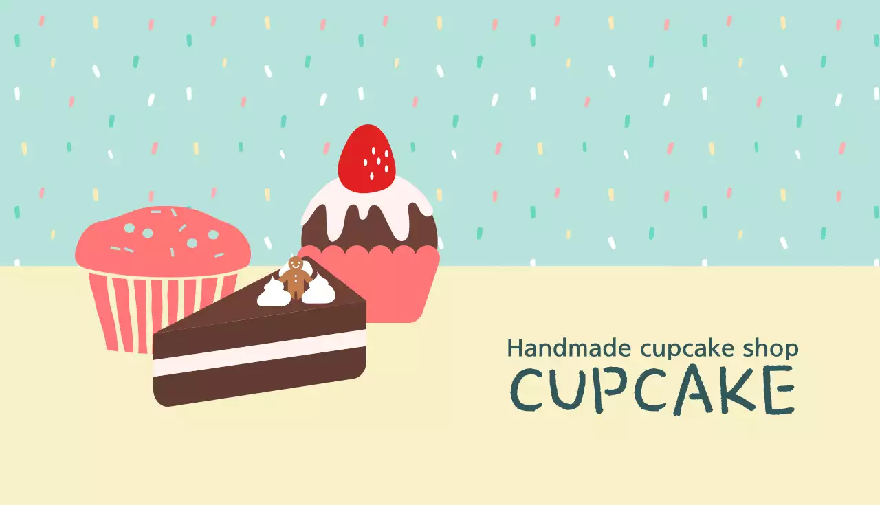 Kartu Nama Promosi Cupcake Sederhana Mint