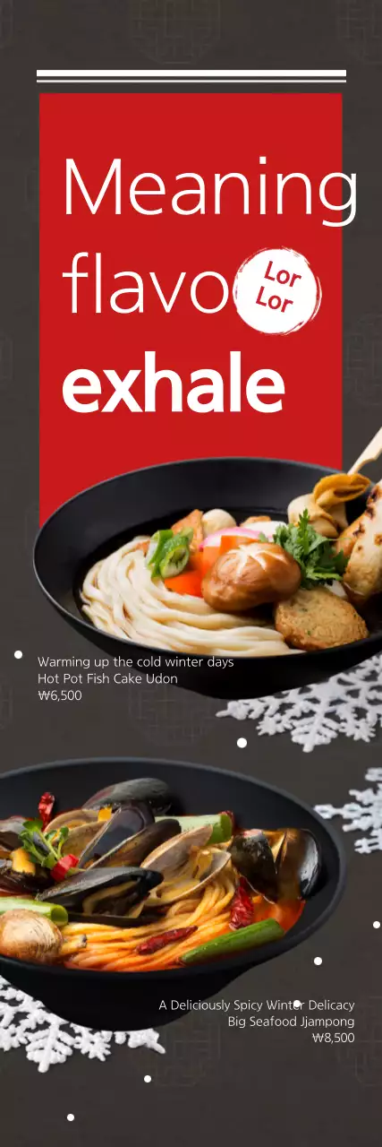 Banner promocional de macarrão moderno vermelho