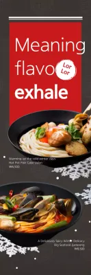 Banner promocional de macarrão moderno vermelho