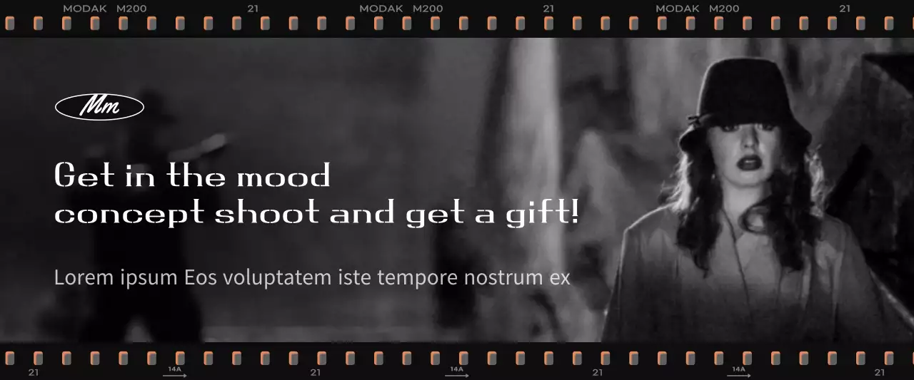 Biểu ngữ quảng cáo chụp ảnh cổ điển màu đen