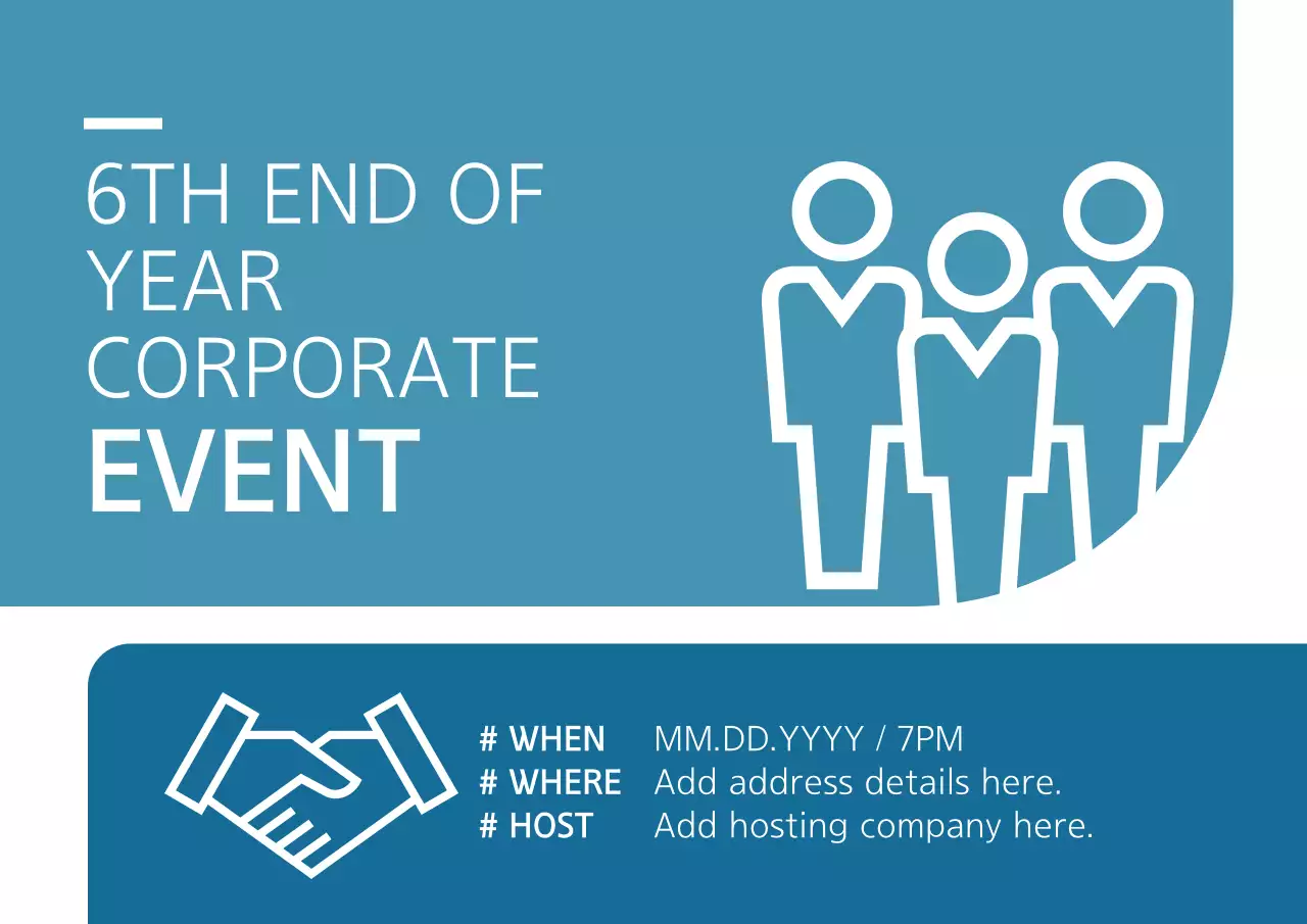 Blue Simple Corporate Event Announcement Poster