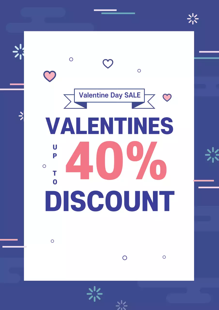 Blue Trendy Valentines Promotion Poster